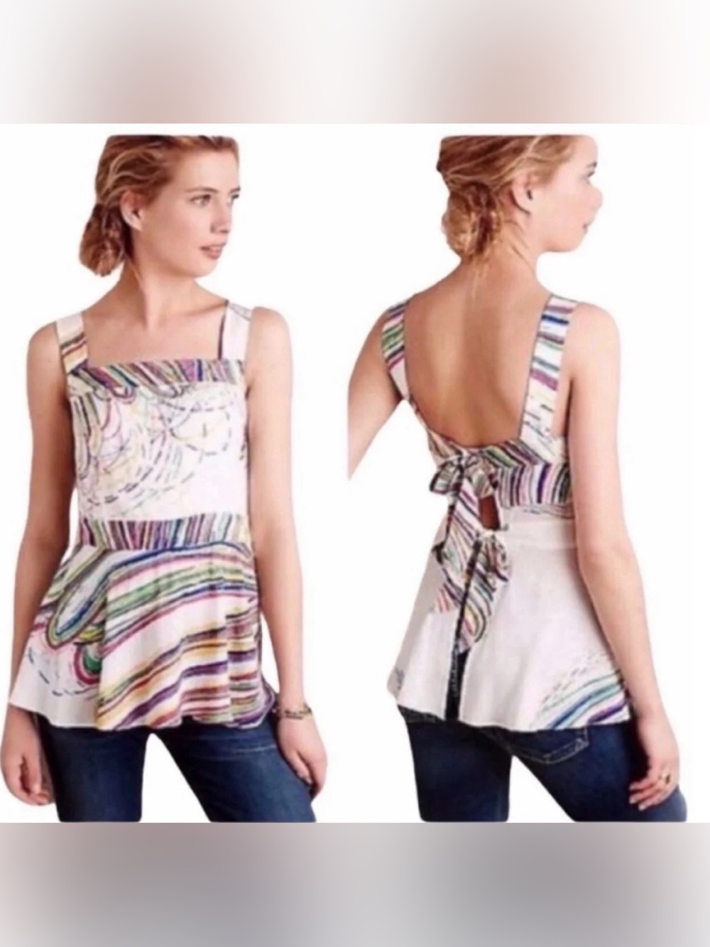 Plenty by Tracy Reece- Anthropologie bright multi-colored tank top